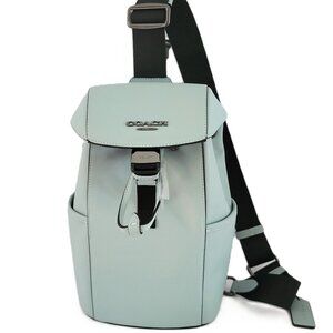 Coach CAJ75 Racer Pack Sling Bag Smooth Leather Light Blue